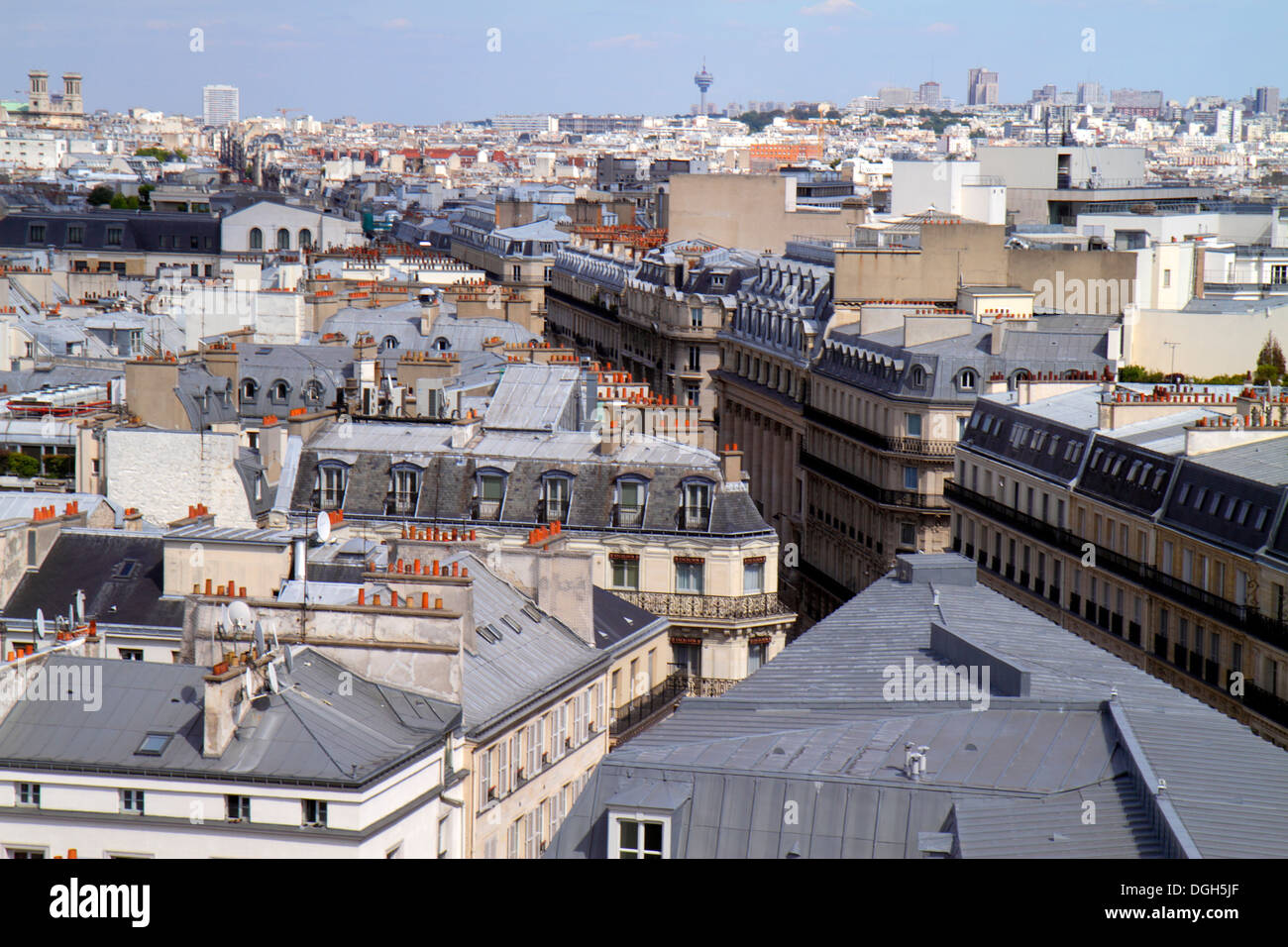 Paris Frankreich, Fauborg-Montmatre, Rochechouart, Luftaufnahme von oben, Dächer, Skyline der Stadt, Rue La Fayette, Galleries Lafayette Terrasse observatio Stockfoto