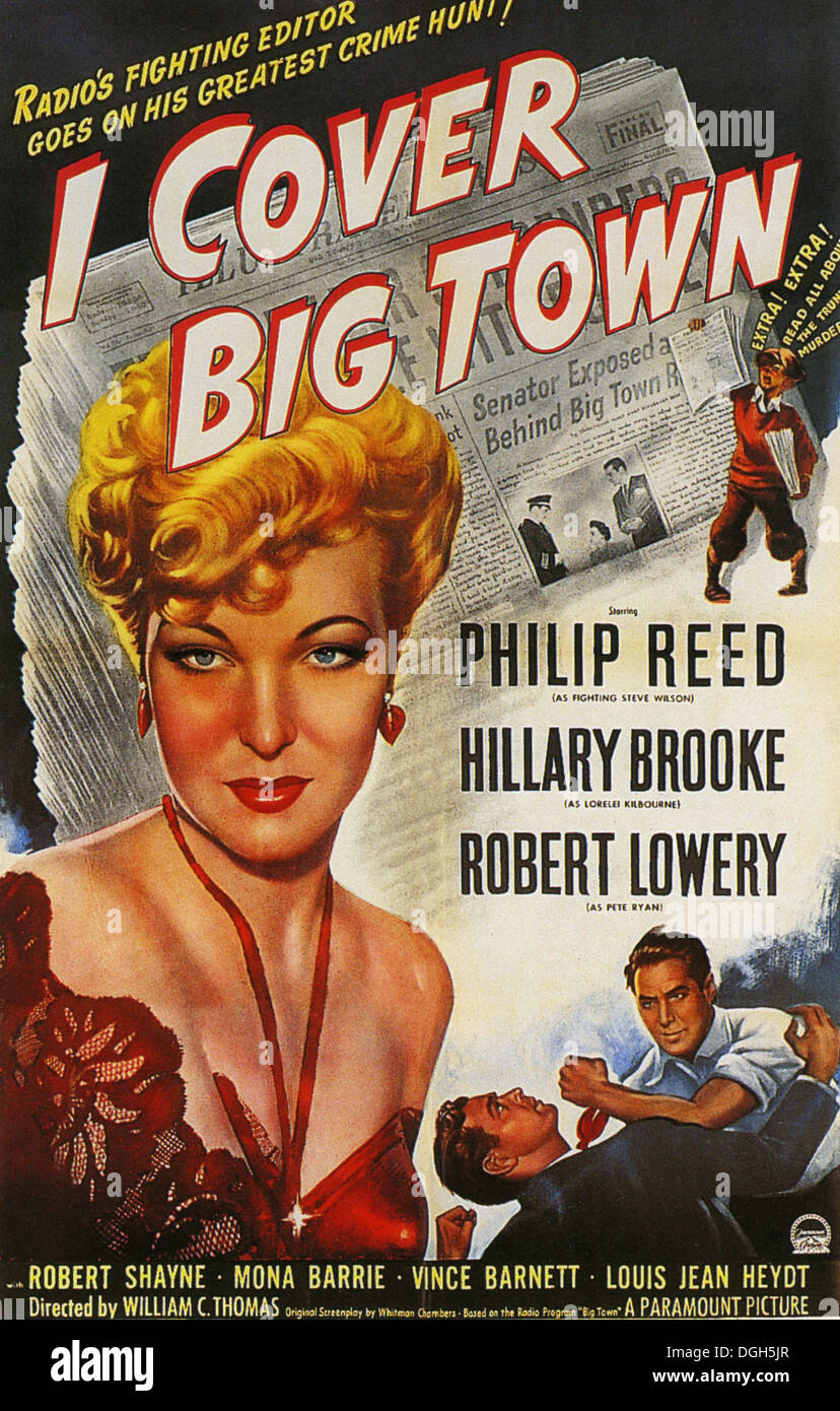Ich decken große Stadt Plakat für 1947 Paramount Film Noir mit Hillary Brooke Stockfoto