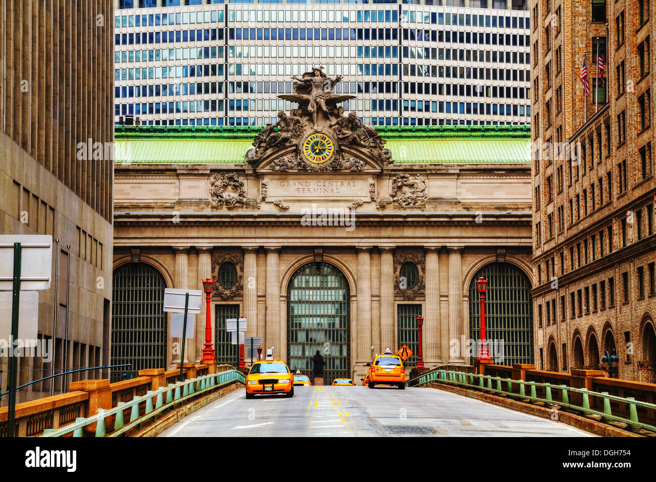 Grand Central Terminal Viaduc und alten Eingang in New York Stockfoto