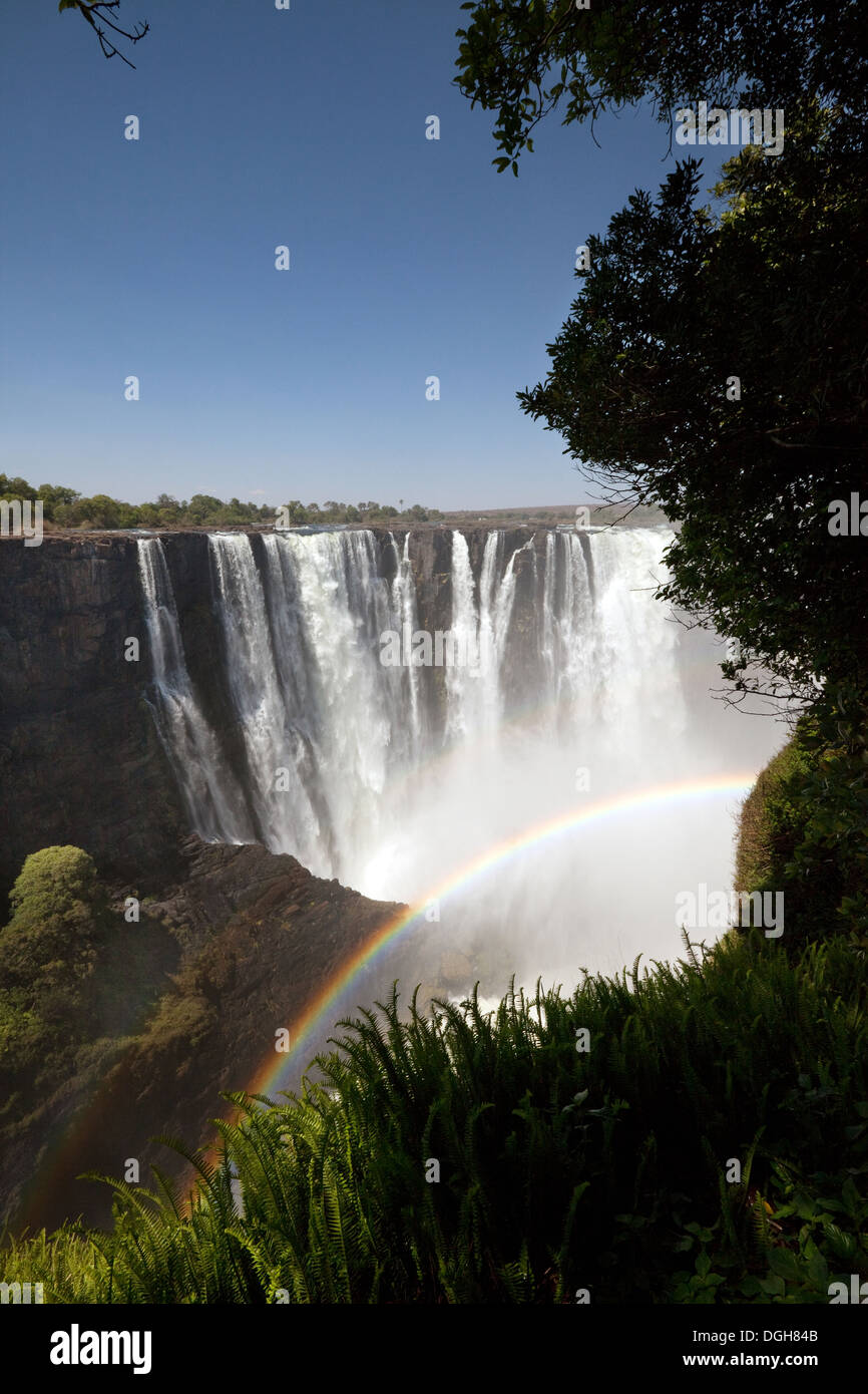 Victoria Falls Zimbabwe, Nationalpark Victoriafälle, UNESCO-Weltkulturerbe, Afrika Stockfoto