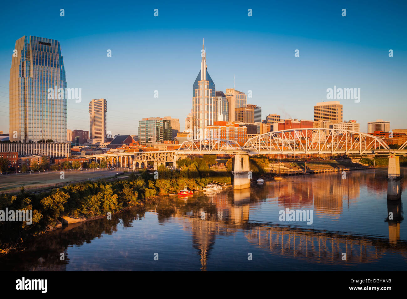 Am frühen Morgen über Nashville Tennessee, USA Stockfoto