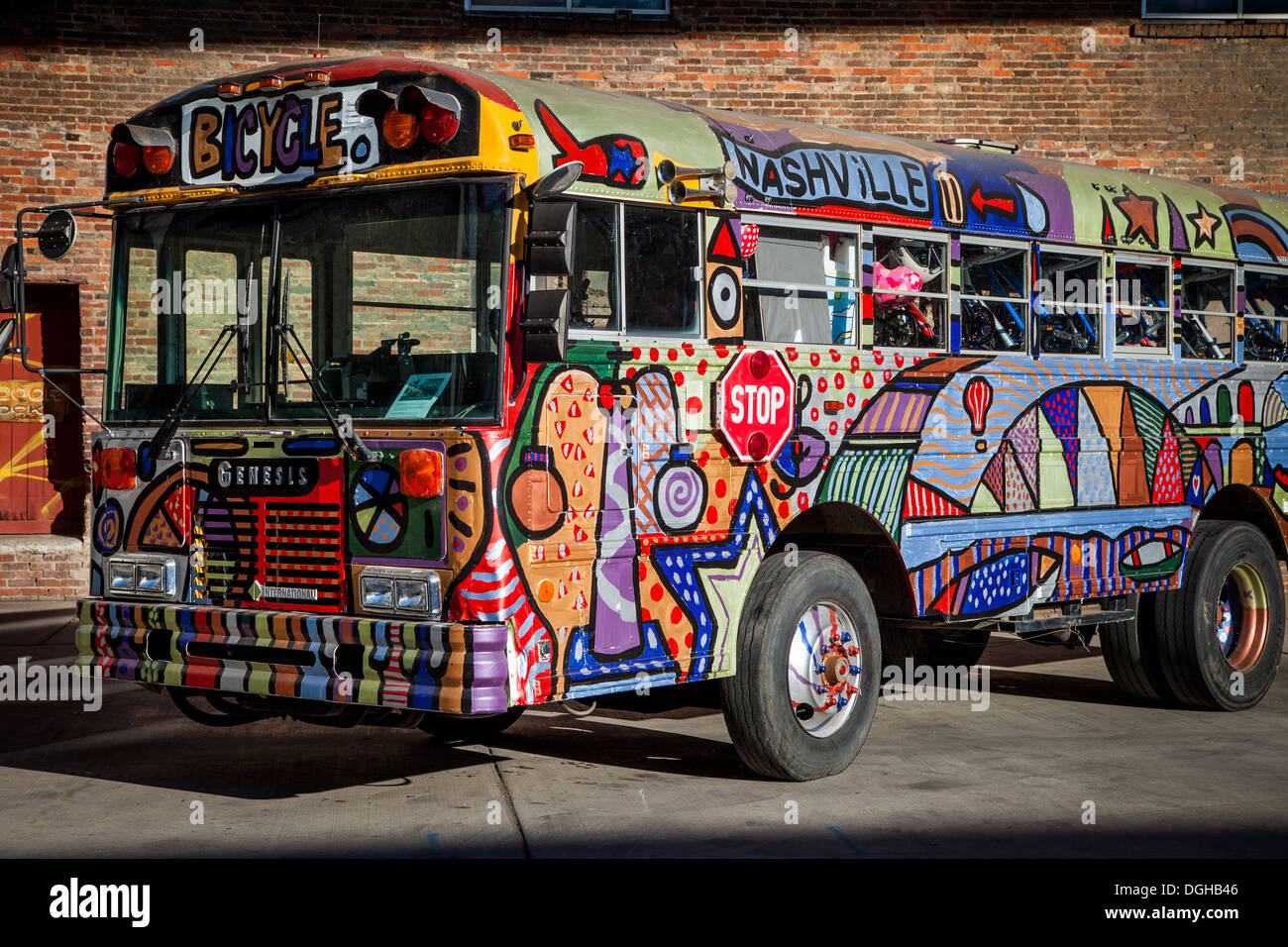 Die Fahrrad-Bus - Kunst- und grün-lebendige Community-Projekt in Nashville Tennessee, USA Stockfoto