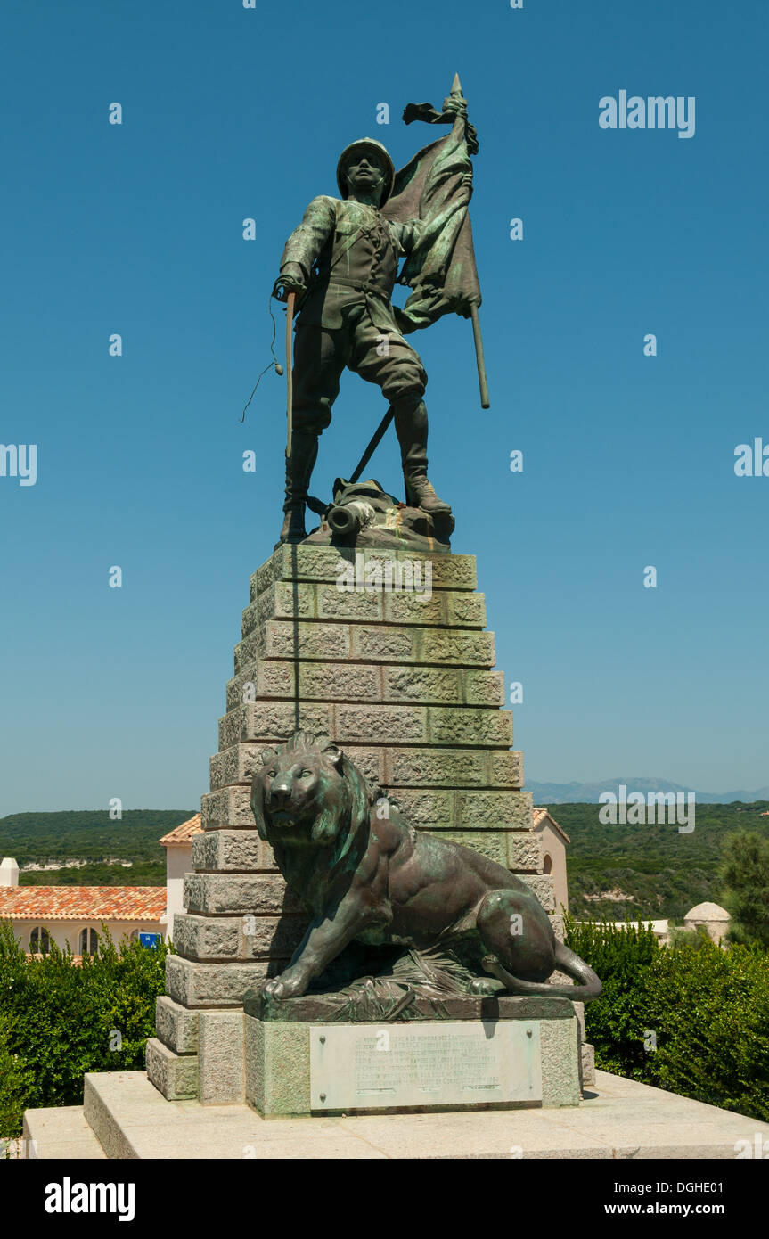 Denkmal für französische Fremdenlegion, Bonifacio, Korsika, Südfrankreich Stockfoto
