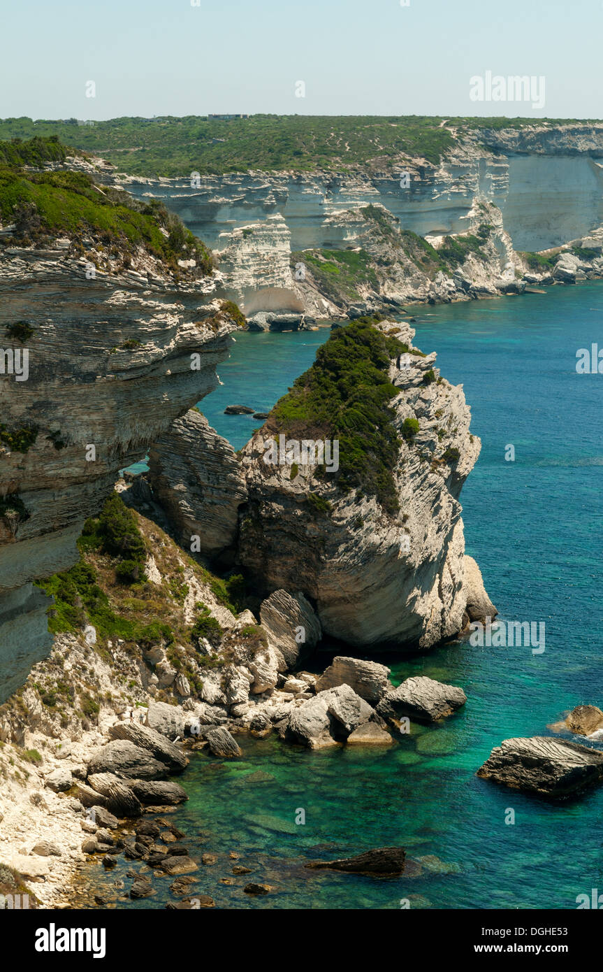 Klippen, südlich von Bonifacio, Süd-Korsika, Frankreich Stockfoto