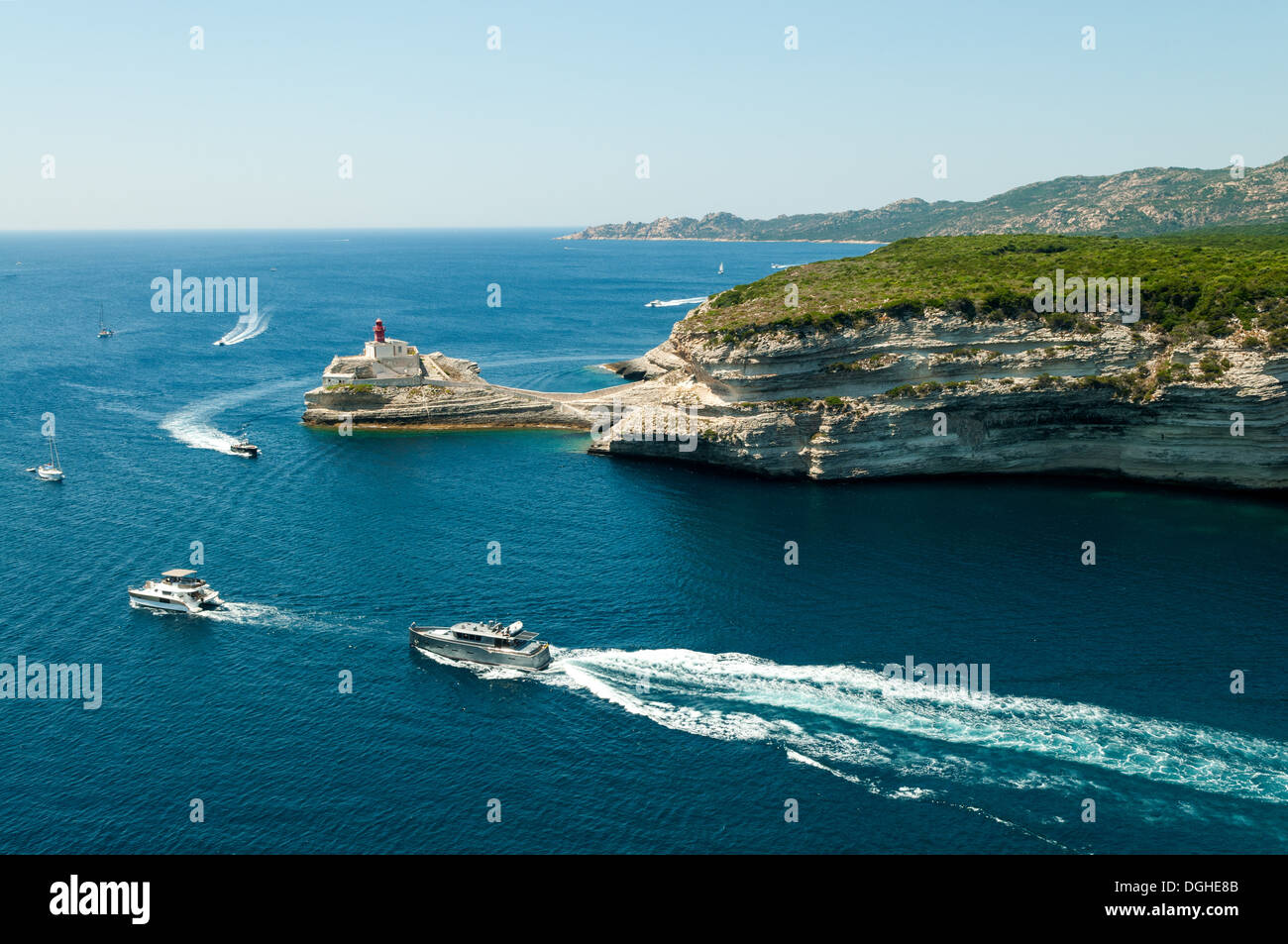 Eingang zum Golfe de Bonifacio, Süd-Korsika, Frankreich Stockfoto