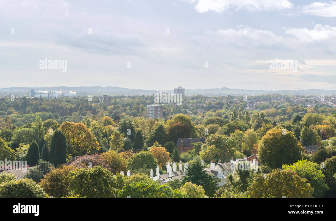 Blick über Edgbaston, Birmingham, England Stockfoto