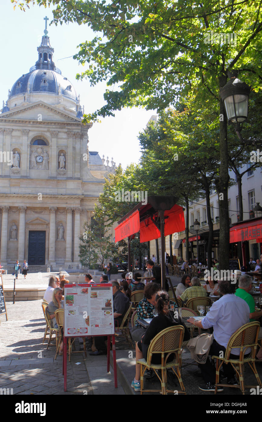 Paris Frankreich, 5. Arrondissement, Quartier Latin, Rive Gauche, Left Bank, Place de la Sorbonne, Restaurant Restaurants Essen Essen Essen Café Cafés, Küche, Essen, Ca Stockfoto