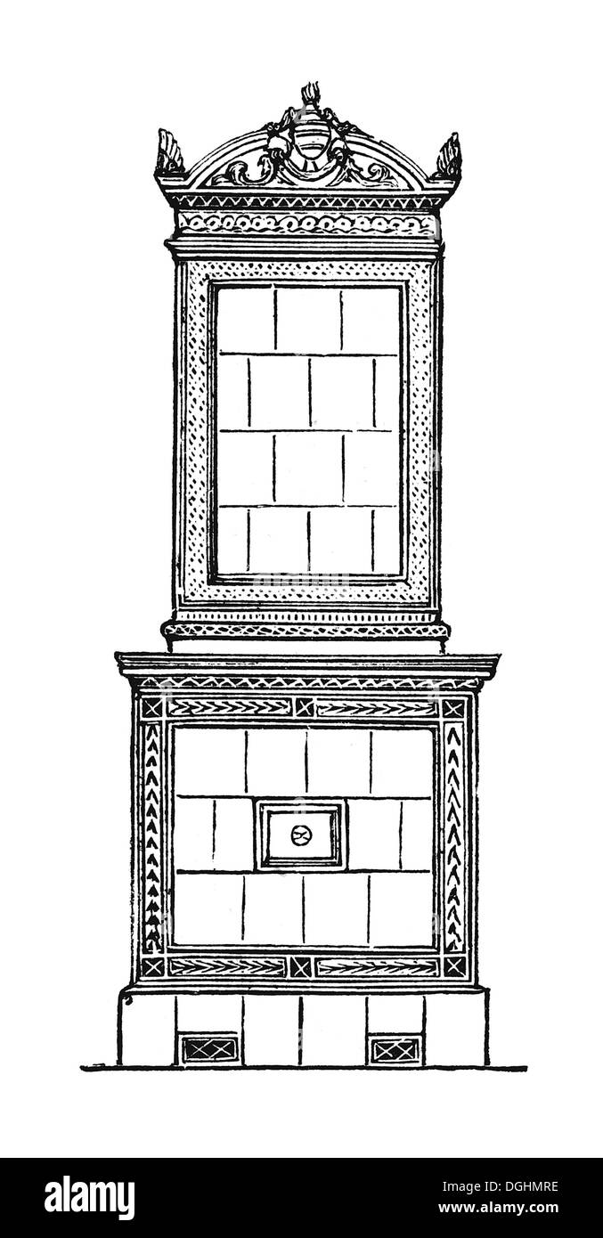 Berlin-Ofen, historische Illustration aus: Marie Adenfeller, Friedrich Werner, illustriert Kochen und Hauswirtschaft Buch Stockfoto