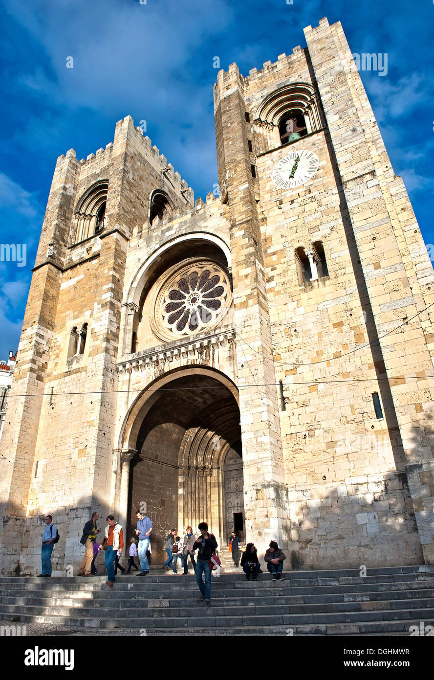 Igreja de Santa Maria Maior Kirche, Sé Patrizierhaeuser de Lisboa Kathedrale, Lissabon, Portugal, Europa Stockfoto