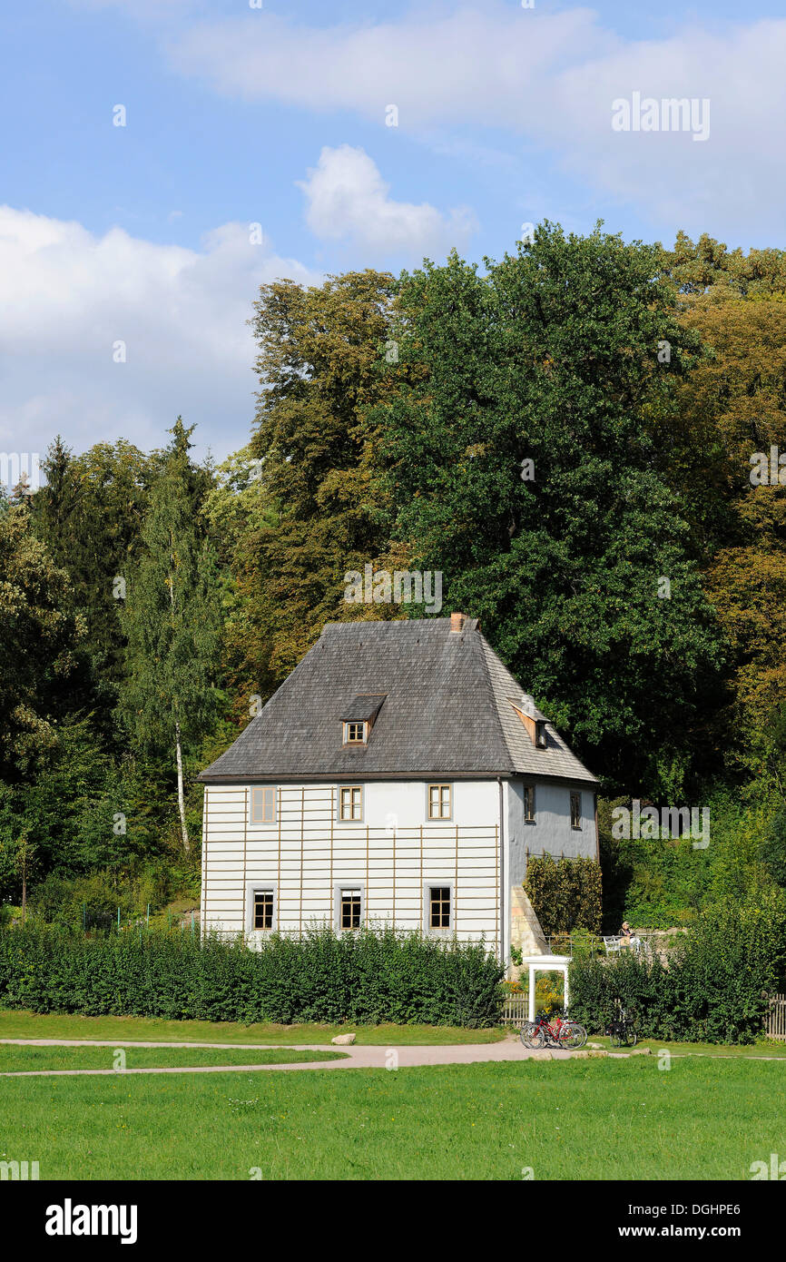 Goethes Gartenhaus, UNESCO Weltkulturerbe, im Park an der Ilm, Weimar, Thüringen, Deutschland Stockfoto