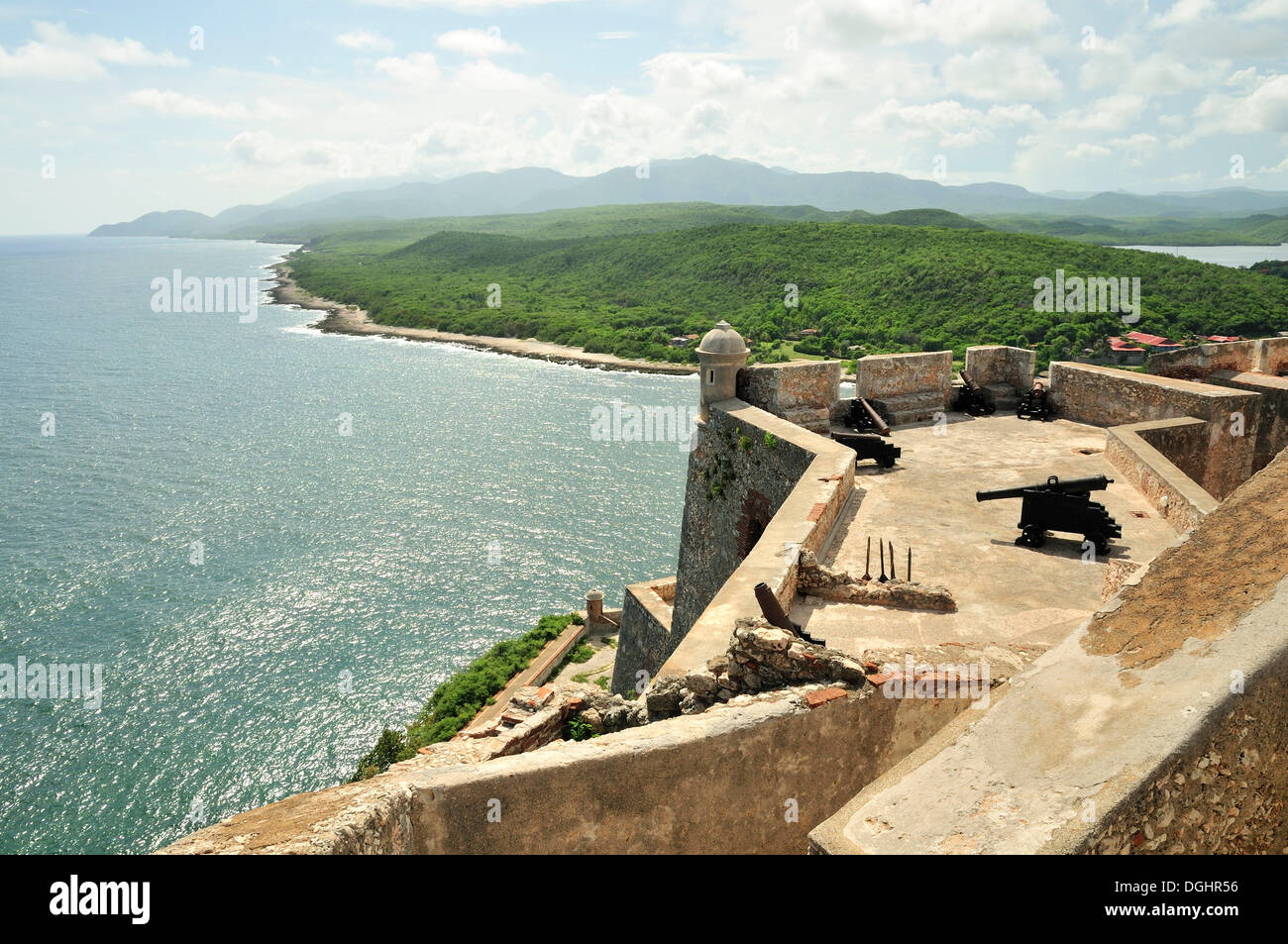 Fort San Pedro De La Roca oder Castillo del Morro, UNESCO-Weltkulturerbe in der Nähe von Santiago De Cuba, Kuba, Caribbean Stockfoto