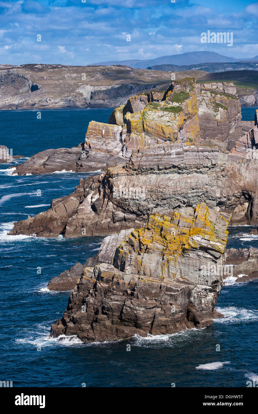 Steile Klippen, Mizen Head, südwestlichsten Punkt von Irland, County Cork, Republik Irland, Europa Stockfoto