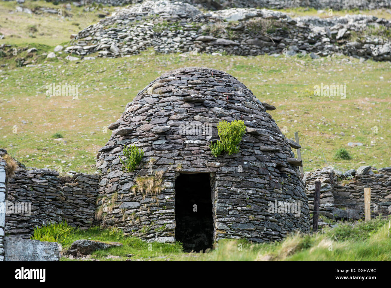 Bienenstock Hütte gemacht aus Naturstein, Halbinsel Dingle, County Kerry, Irland, Europa Stockfoto