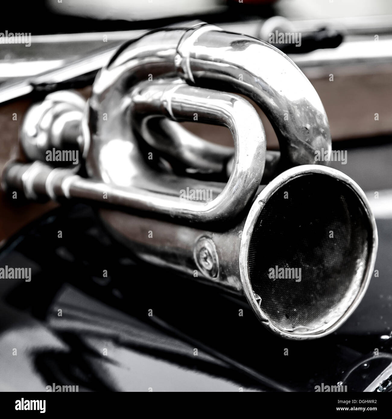 Horn-förmigen Horn auf einem Oldtimer, Irland, Europa Stockfoto