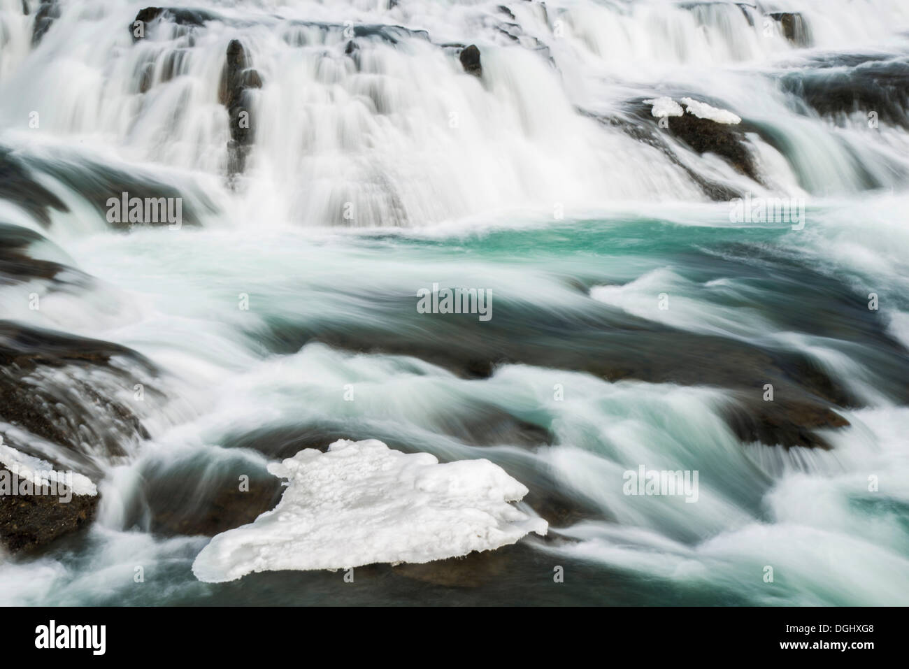 Gullfoss, der Goldene Wasserfall, Selfoss, Süd, Island Stockfoto