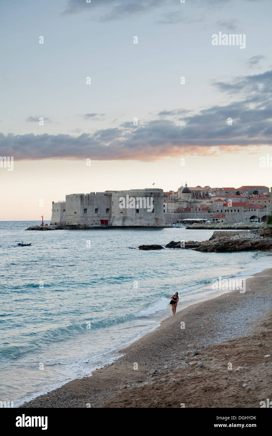 Stadtstrand Banje Dubrovnik. Stockfoto