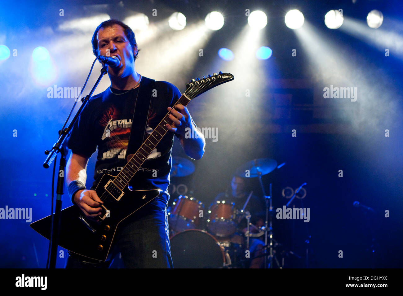 Die Schweizer Metal-Band Exit live im Konzertsaal Schueuer, Luzern, Schweiz Stockfoto