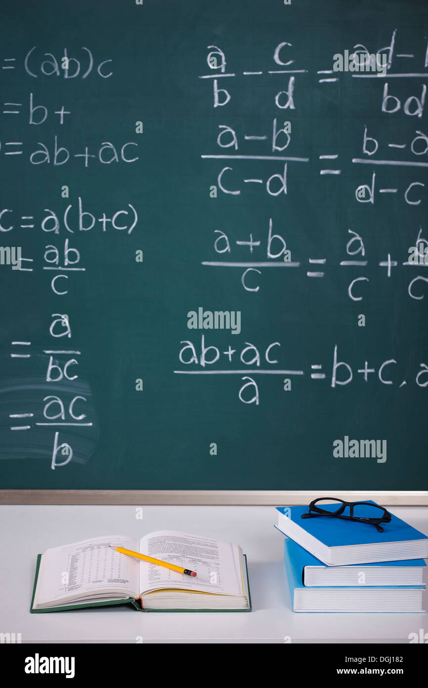 eine Tafel voller mathematische Algorithmen Stockfoto
