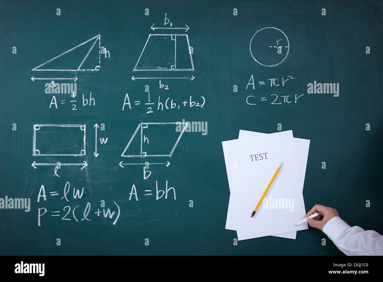 eine Tafel voller mathematische Algorithmen Stockfoto