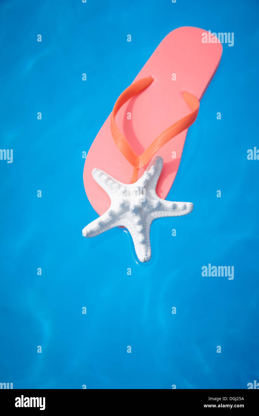 ein roter Flip flop im Wasser Stockfoto