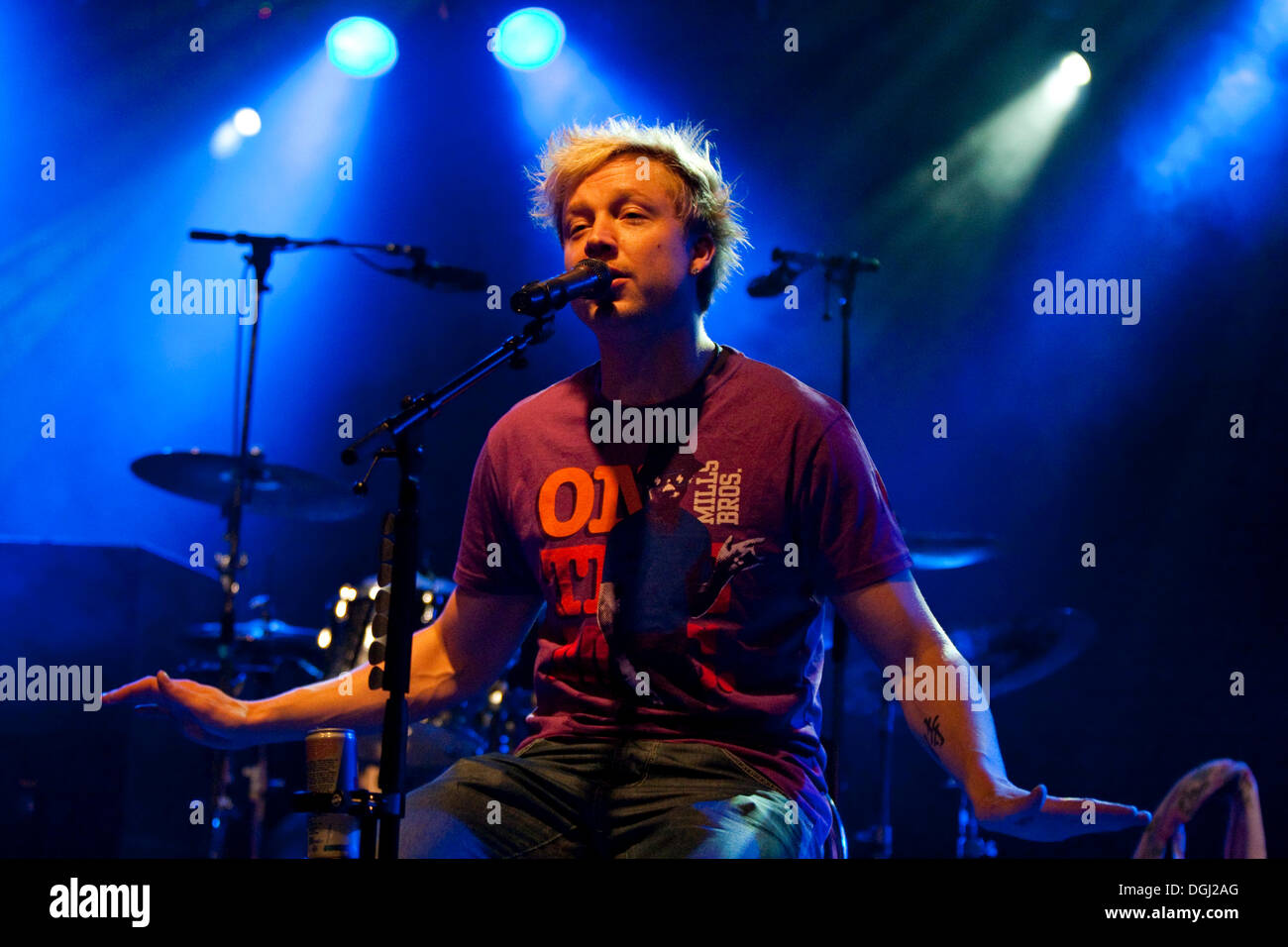 Samu Haber, Sänger und Frontmann der finnischen Pop und Rock band Sunrise Avenue, Leben in Schueuer, Luzern, Schweiz Stockfoto