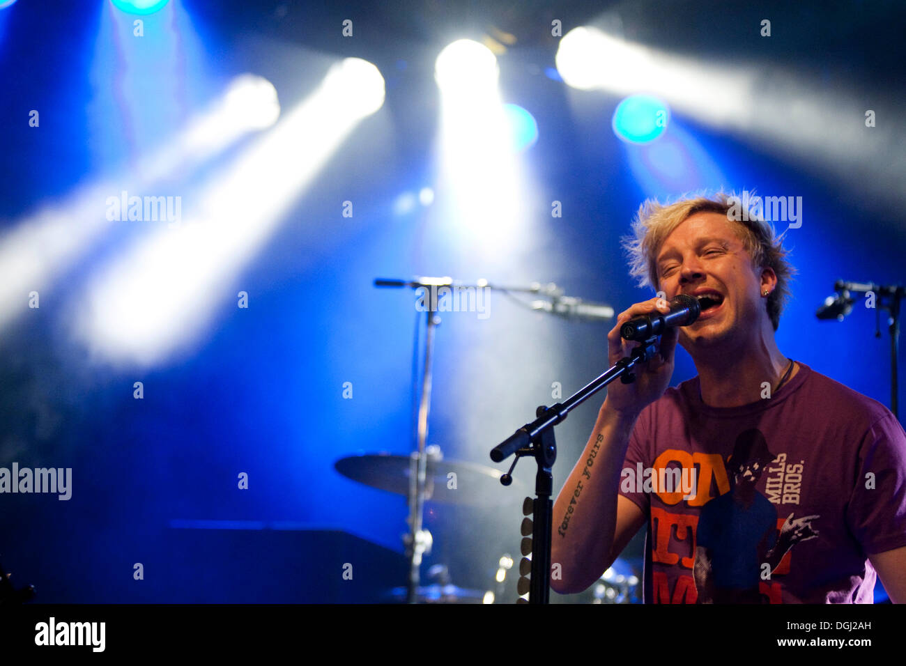Samu Haber, Sänger und Frontmann der finnischen Pop und Rock band Sunrise Avenue, Leben in Schueuer, Luzern, Schweiz Stockfoto