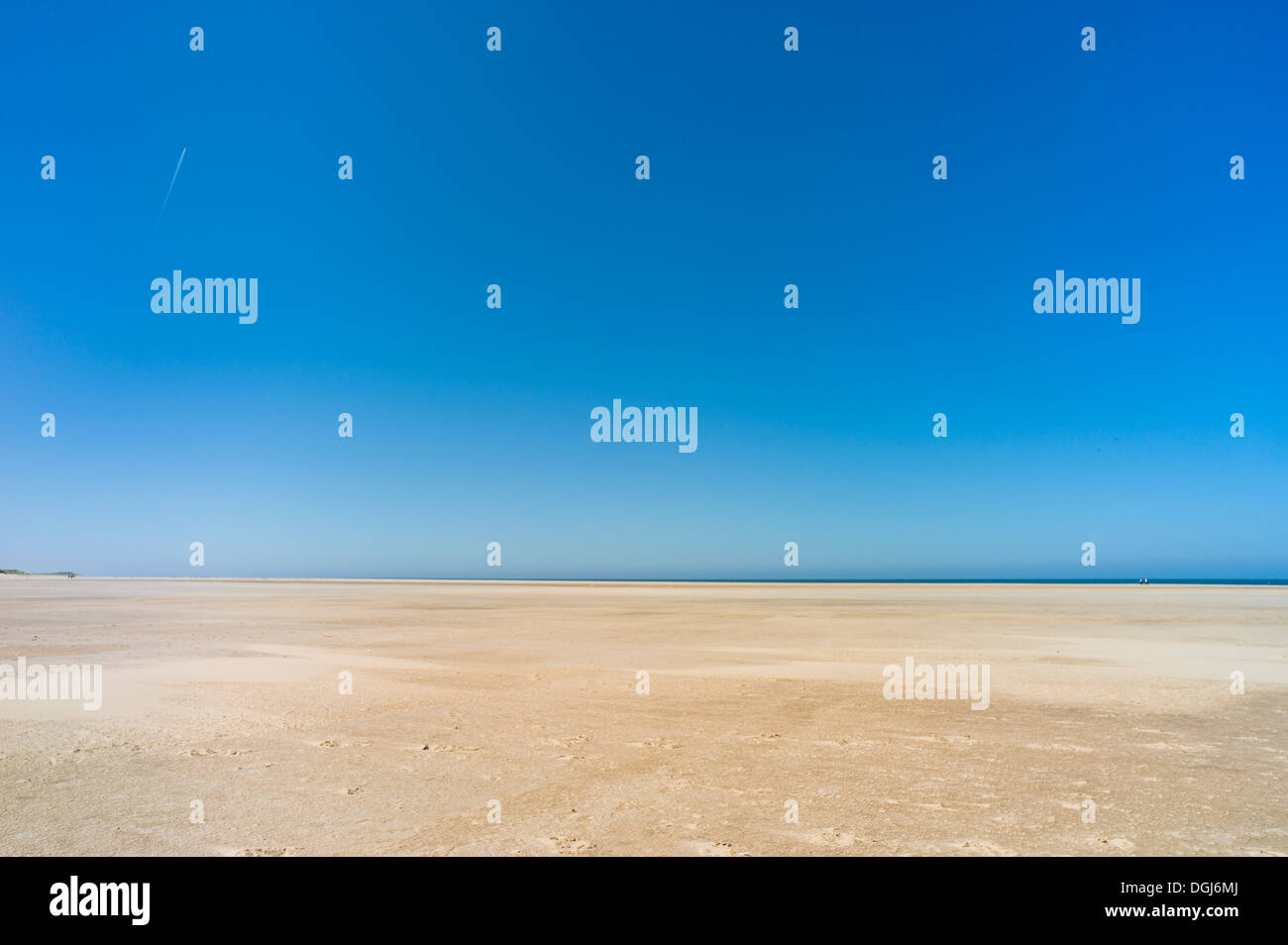 Die Weite des Holkham Strand ist Sand. Stockfoto