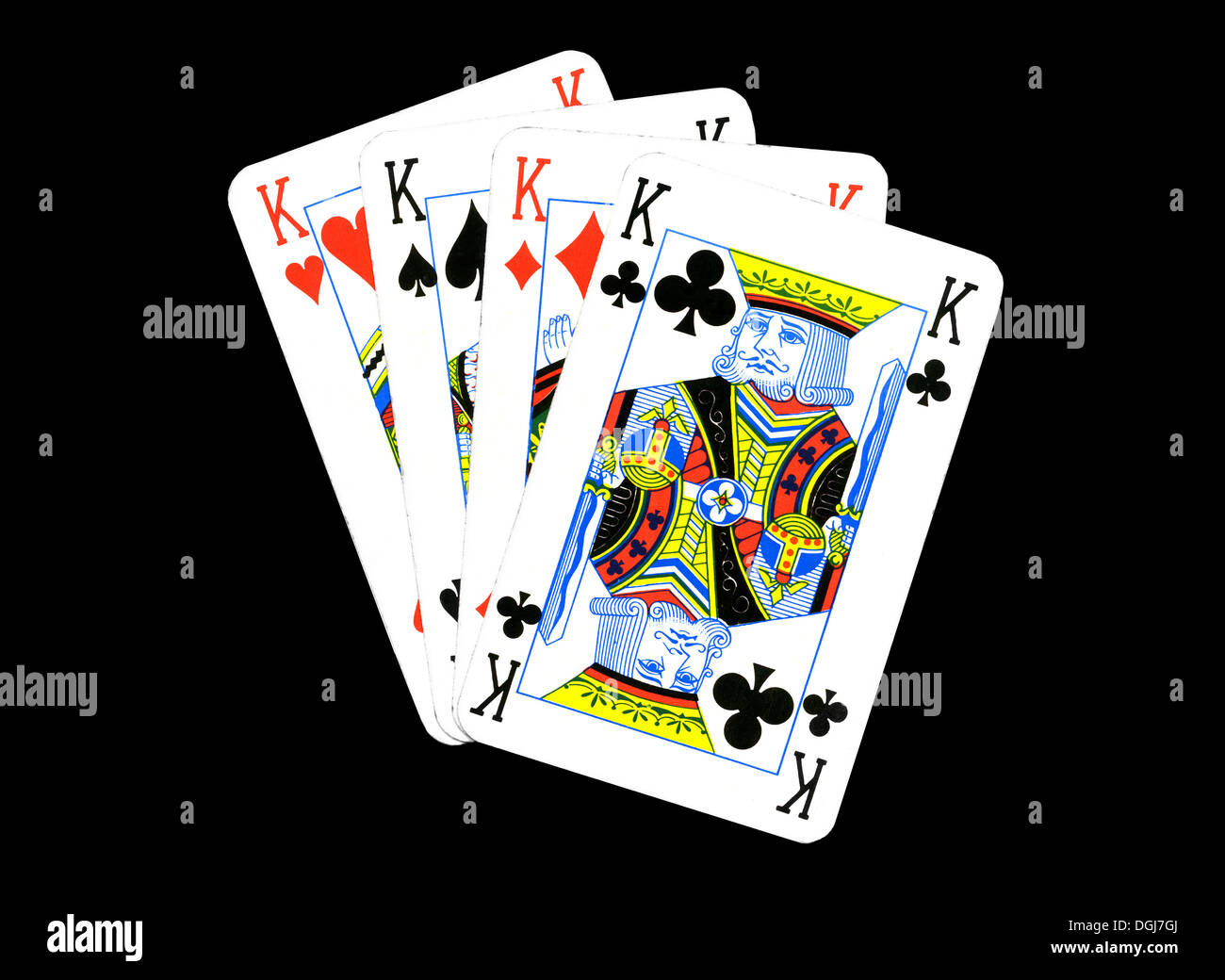 Spielkarten - vier Könige Stockfoto