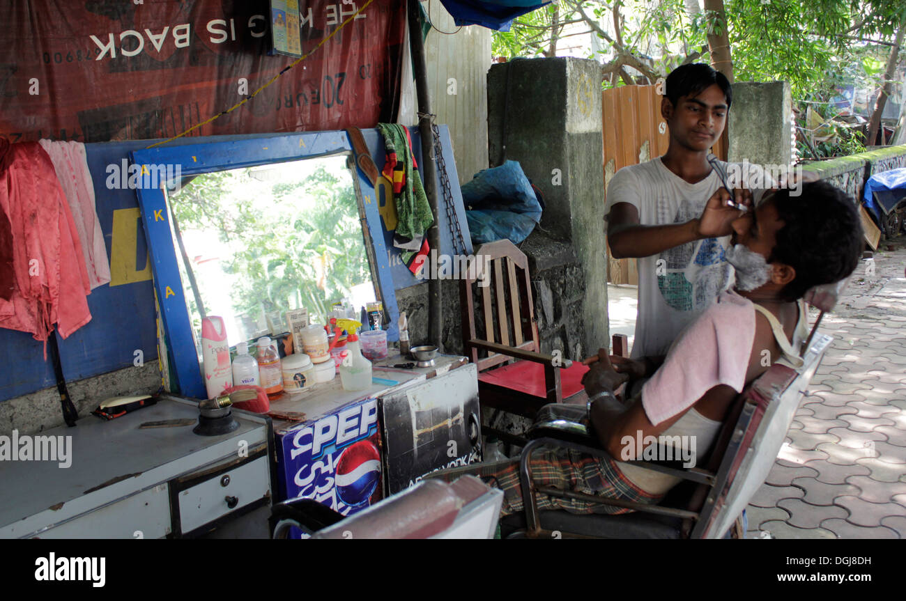eine Straße Barbar-Geschäft in Indien Stockfoto