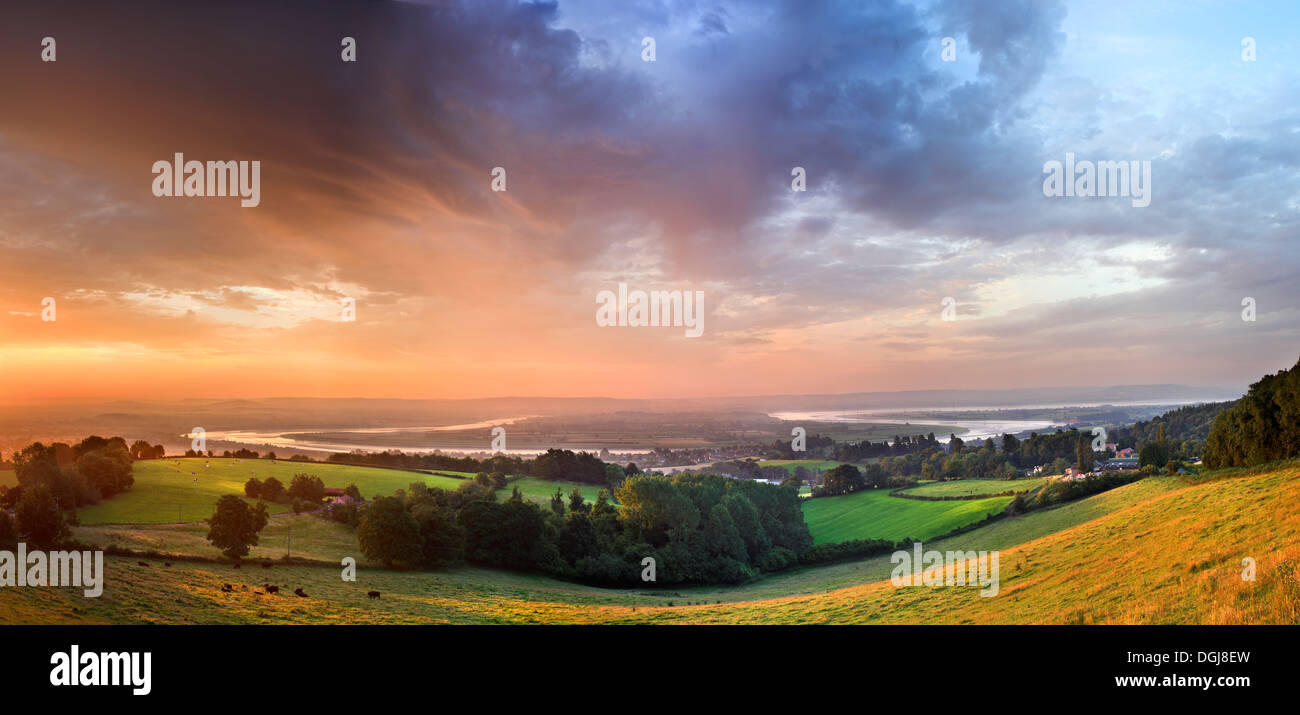 Der Fluss Severn Hufeisen am Newnham von angenehmen Stil gesehen. Stockfoto