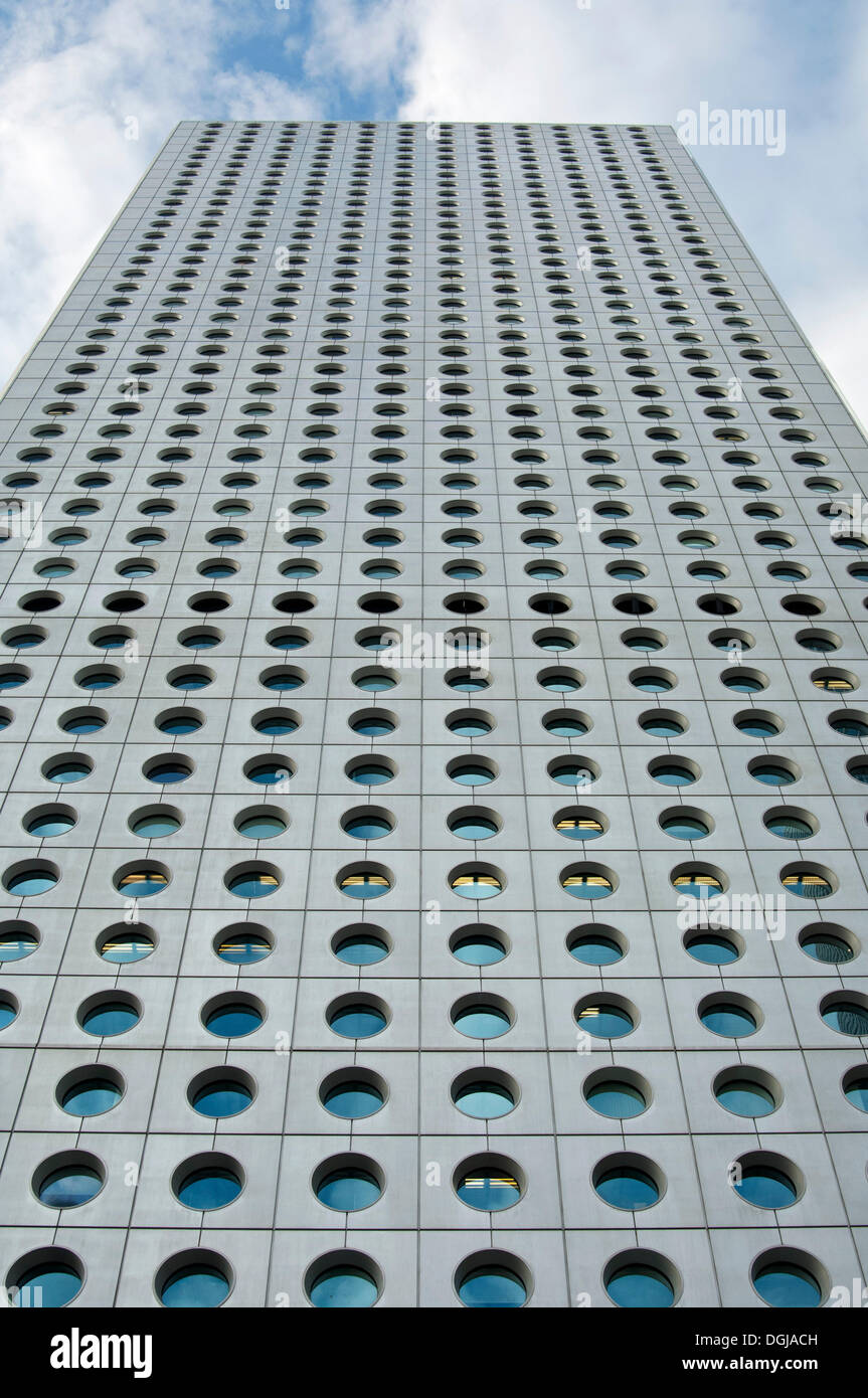Jardine House Wolkenkratzer mit runden Fenstern, Geschäftszentrum, Hong Kong, Hong Kong, China, Volksrepublik China Stockfoto