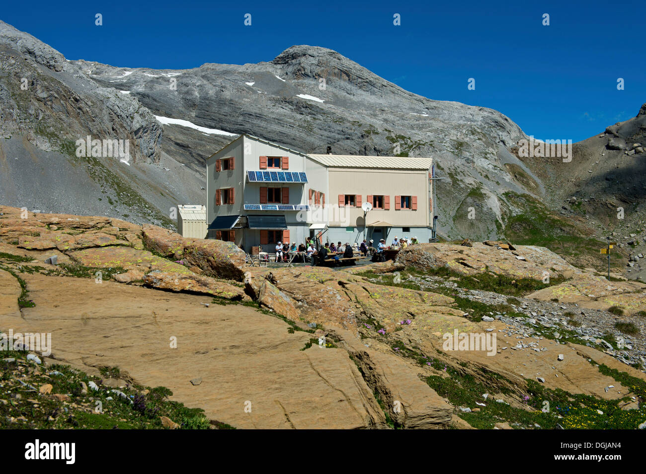 Schweizer Alpen-Club, SAC Hütte, Cabane des Audannes, Berner Alpen, Wallis, Schweiz Stockfoto