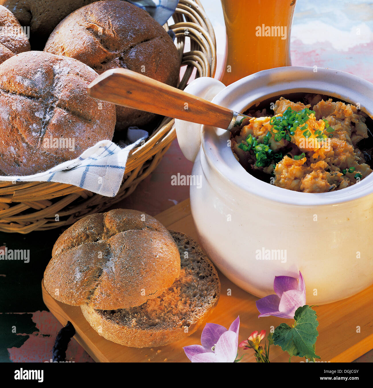 Untere bayerische Kartoffelbrotbrötchen, Deutschland. Stockfoto