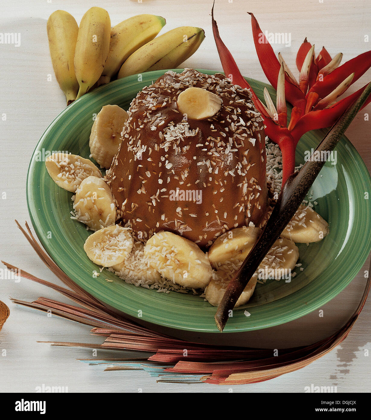 Schokolade-Vanille-Pudding, Brasilien. Stockfoto