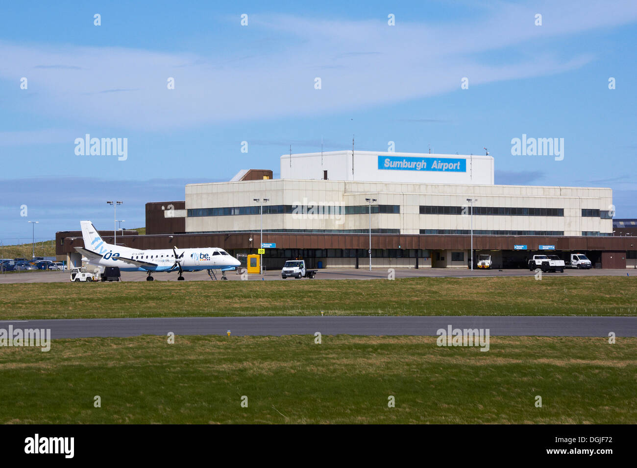 Sumburgh Flughafen. Stockfoto