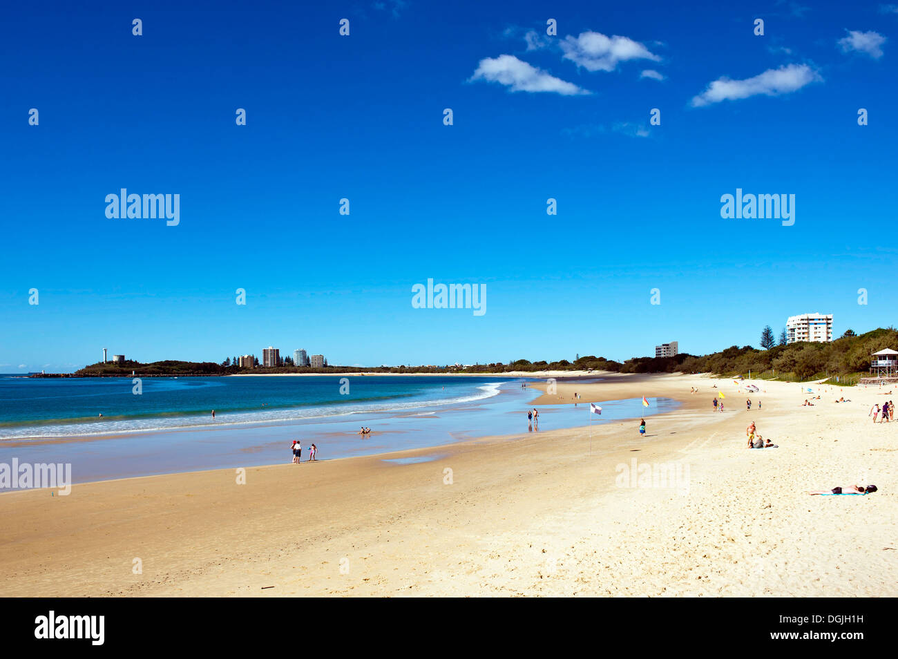 Mooloolaba Beach an der Sunshine Coast. Stockfoto