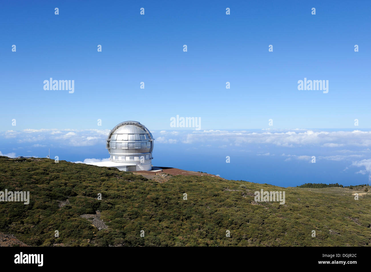 Astronomisches Observatorium auf dem Roque de Los Muchachos, Gran Telescopio Canarias, Teleskop, La Palma, Kanarische Inseln, Spanien Stockfoto