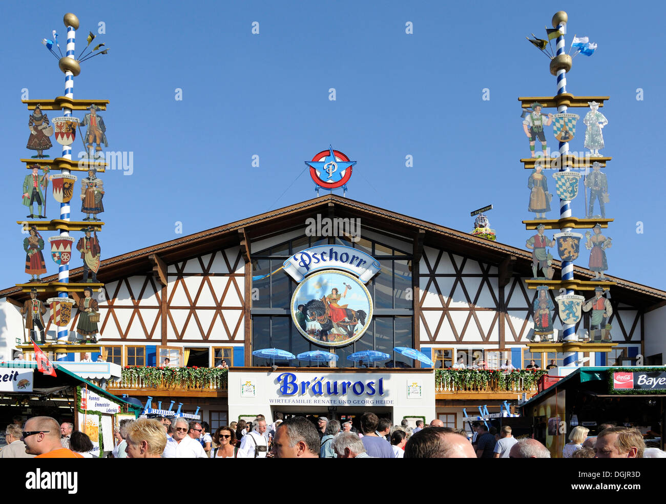 Braeurosl Bierhalle, Pschorr Brauerei, Oktoberfest, München, Bayern Stockfoto