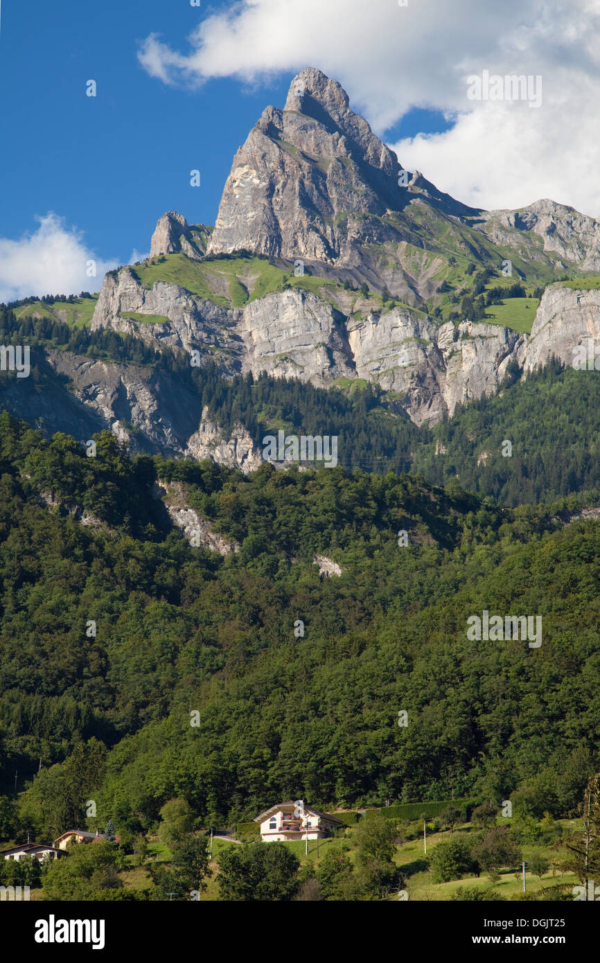 Aiguille de Varan im Faucigny massiv von Passy, Haute-Savoie, Frankreich. Stockfoto
