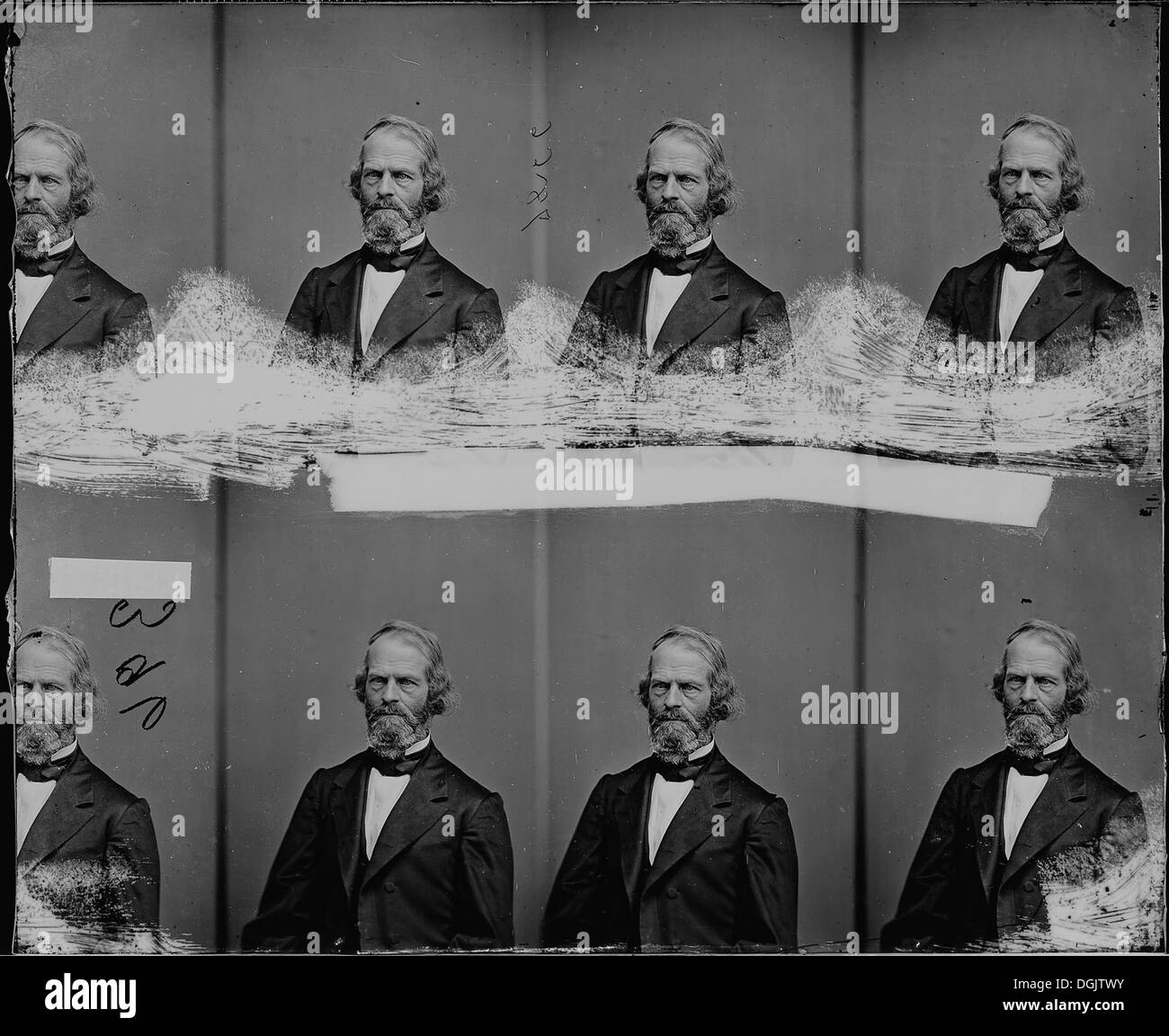 Ein historisches Porträt von William A. Hall, Missouri, das die Bedeutung des Individuums in der Regionalgeschichte während seiner Zeit unterstreicht. Stockfoto