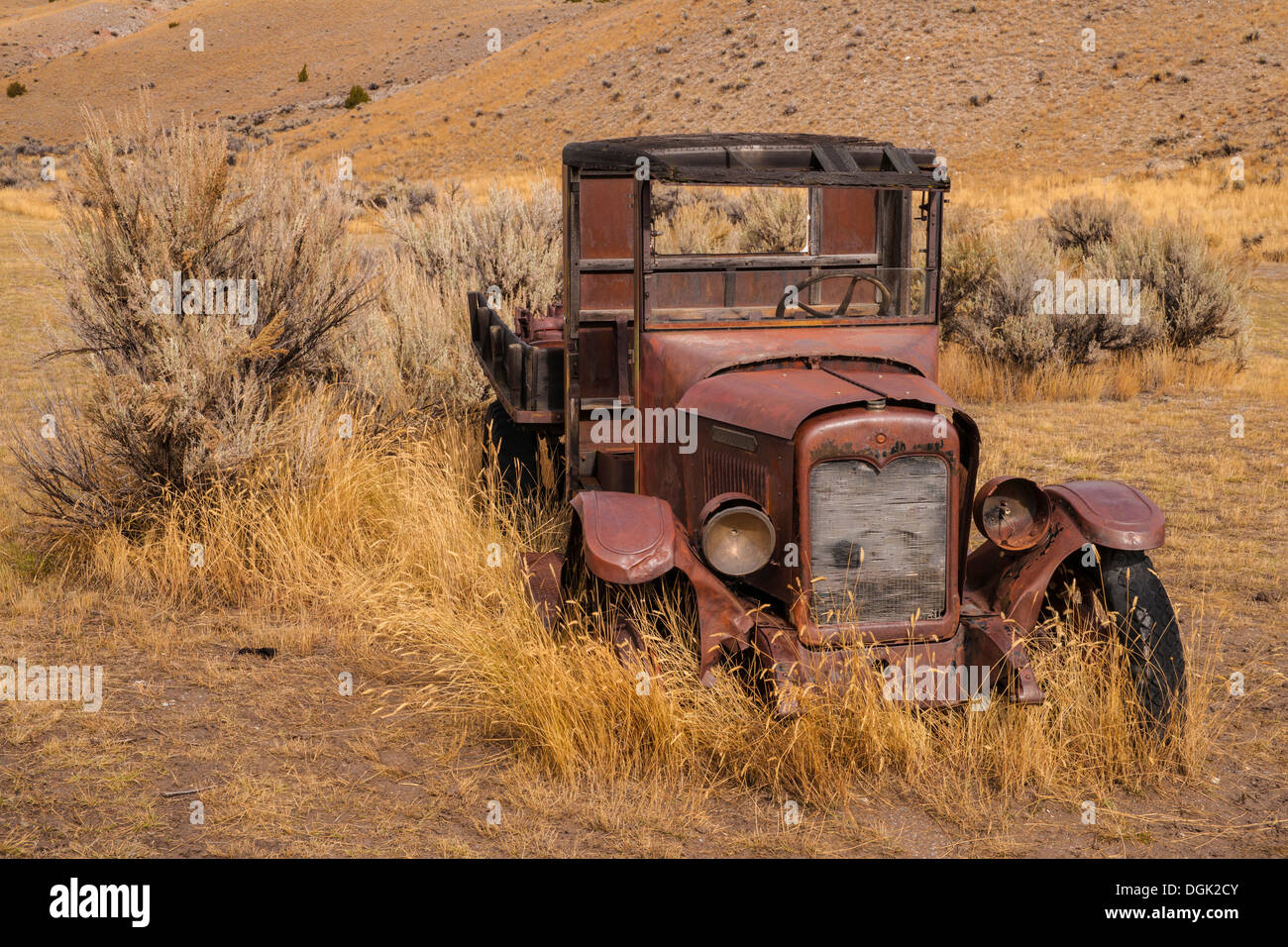 Alte rostige Auto am Bannack Geisterstadt Montana USA Stockfoto