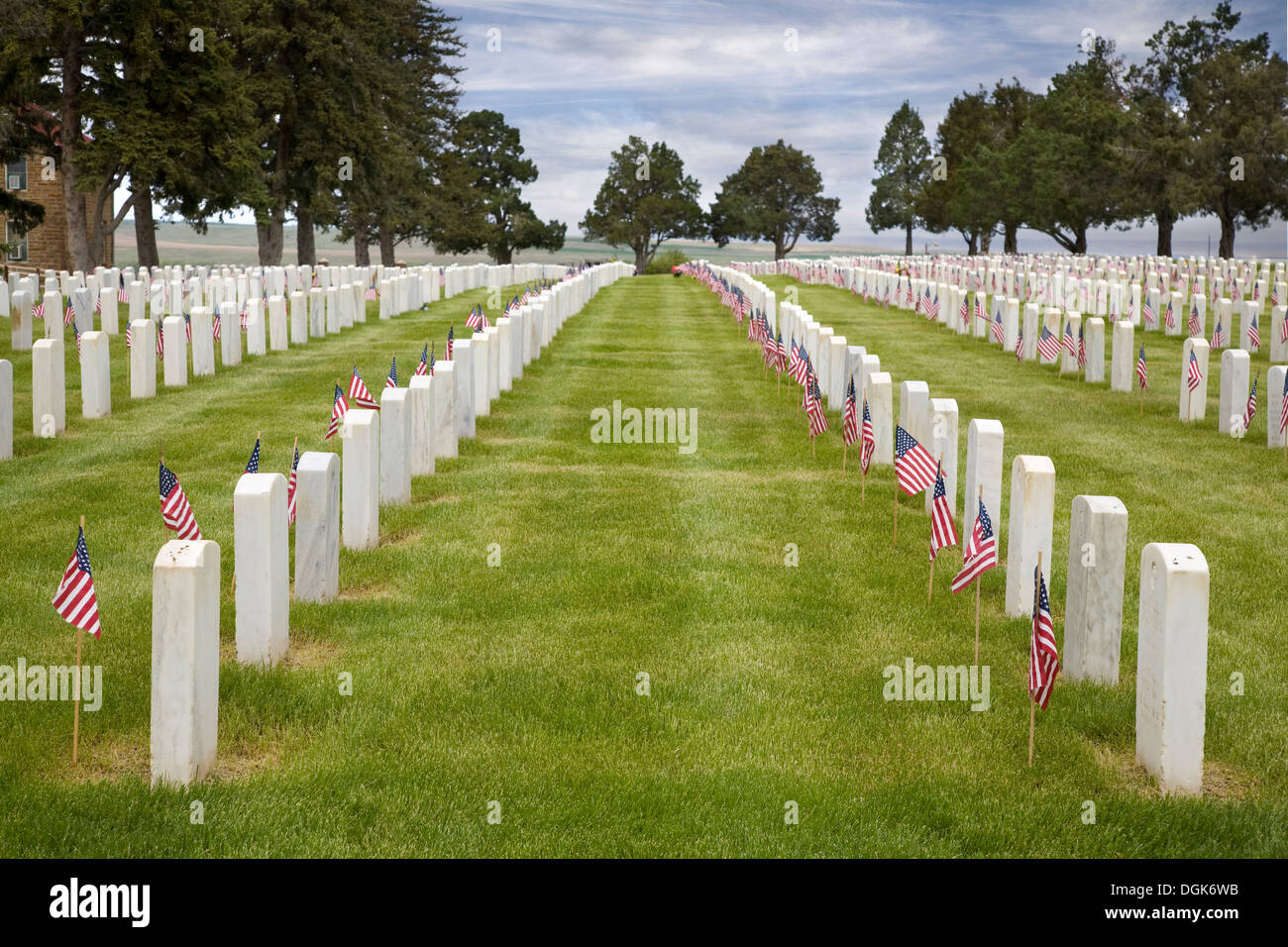 Nationale Soldatenfriedhof am Little Big Horn in Wyoming. Stockfoto