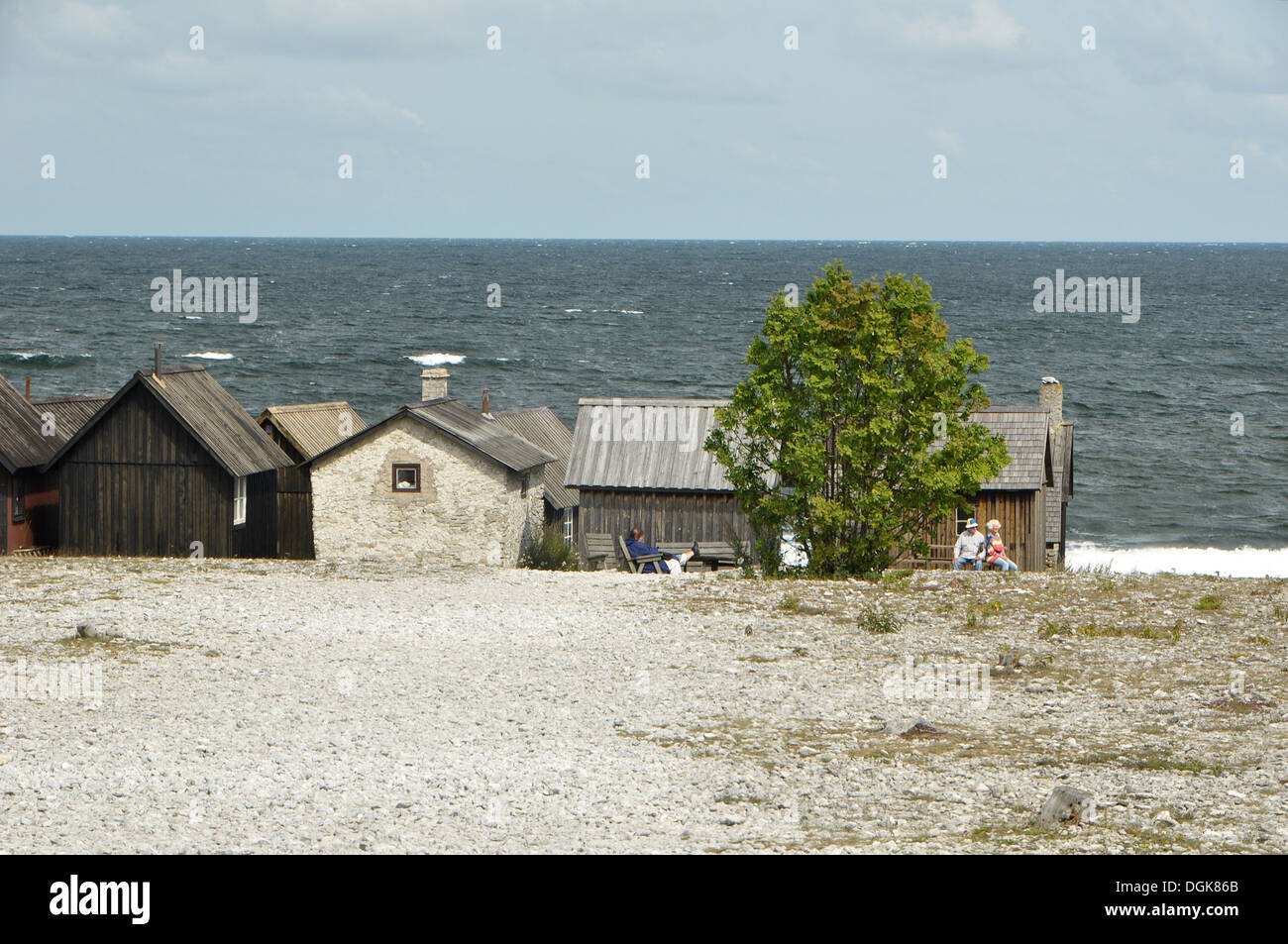 Dies ist alte Fischerei Hütten in Fårö-Gotland Schweden befinden. Stockfoto