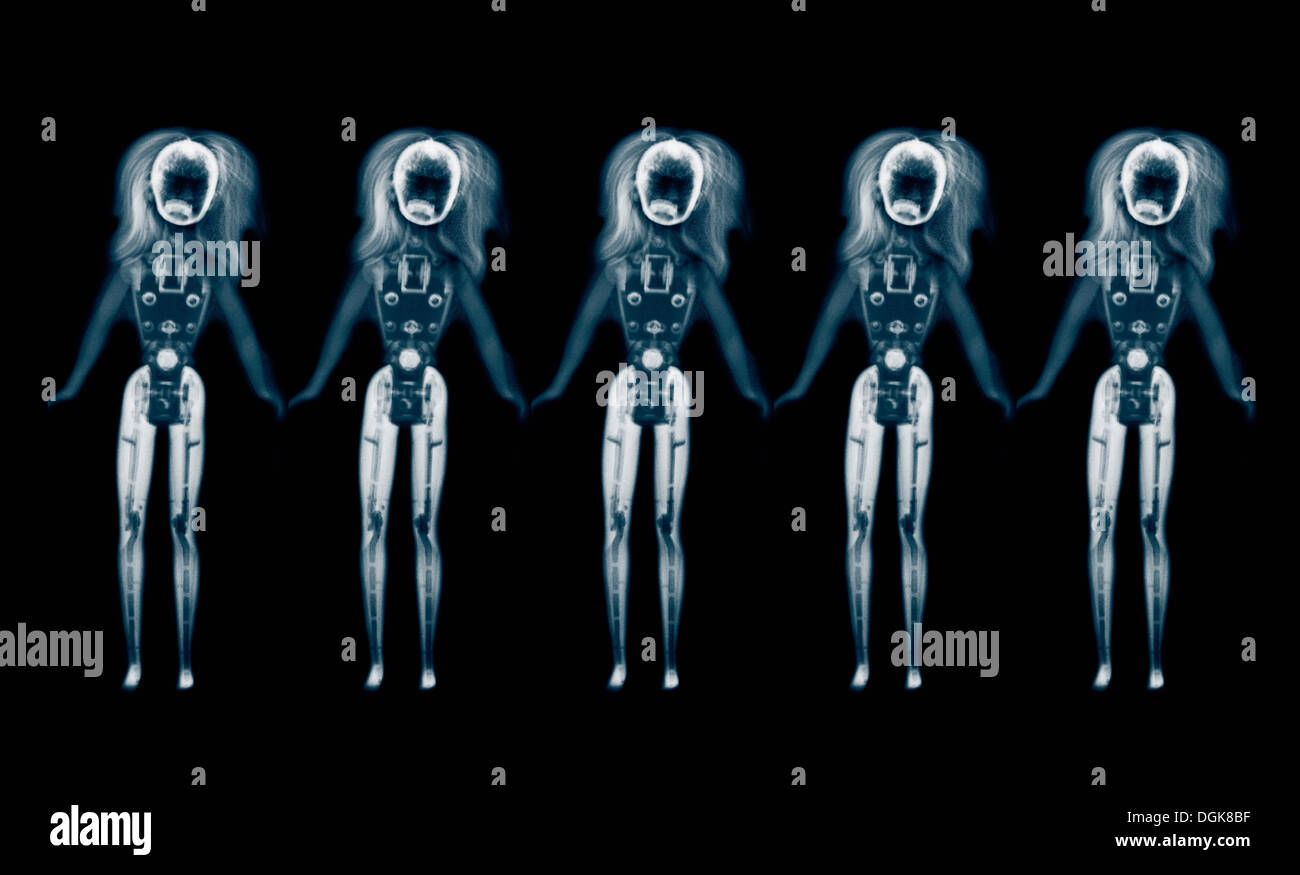 Eingefärbte Röntgen der Puppen Stockfoto