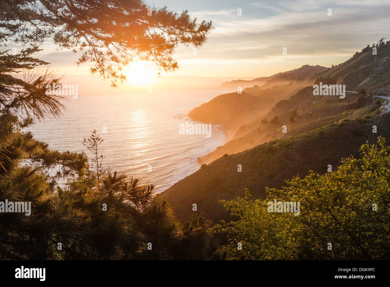 Big Sur Nationalpark bei Sonnenuntergang, Kalifornien, USA Stockfoto