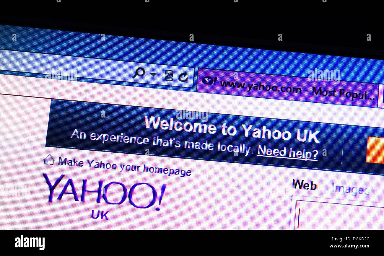 Yahoo UK Website Stockfoto