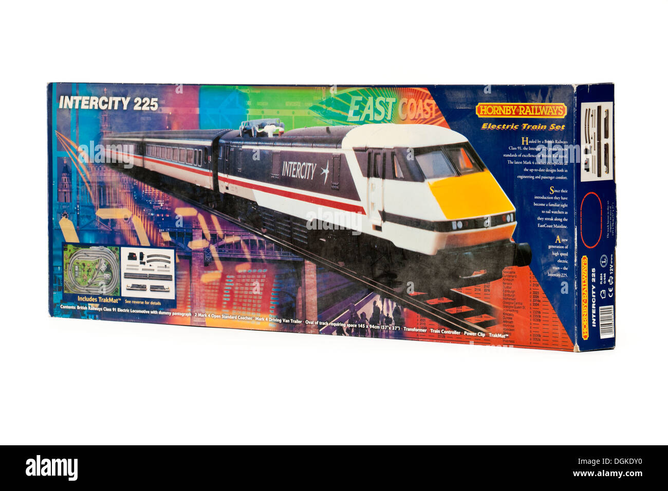 Vintage Hornby Railways "Intercity 225" Elektro-Modell-Eisenbahn Set (R824) Stockfoto
