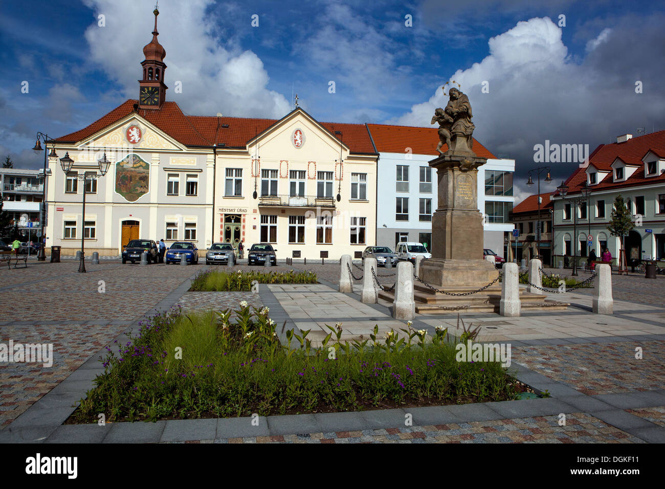 Brandýs Nad Labem quadratisch, Kleinstadt in der Nähe von Prag, Tschechische Republik Stockfoto