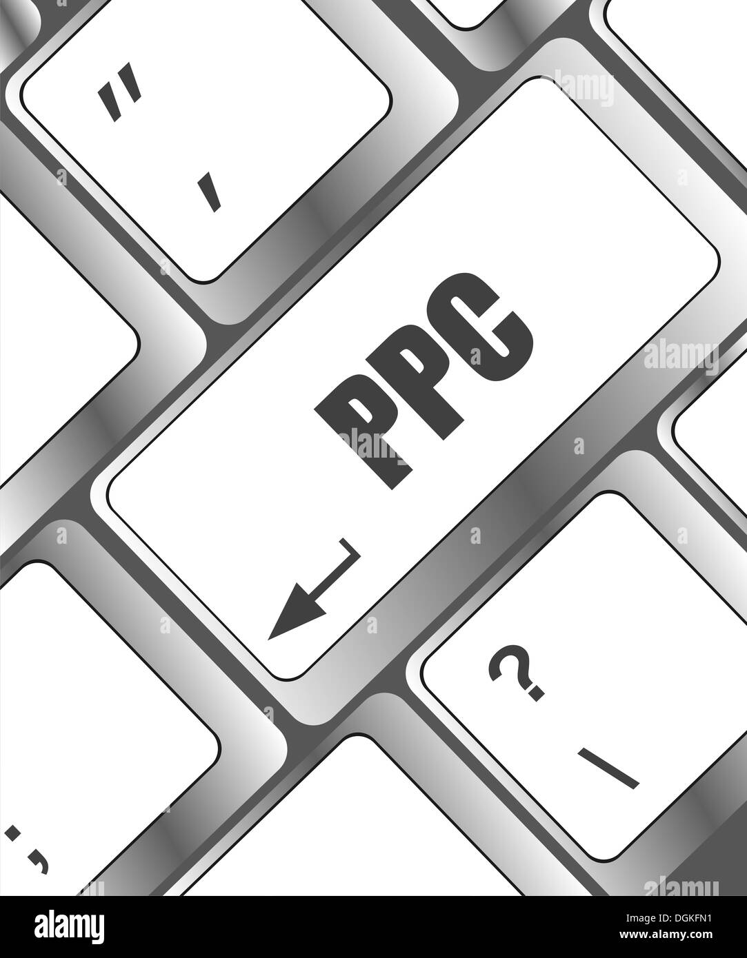 Nahaufnahme einer Computer-Tastatur mit Ppc-Wort Stockfoto