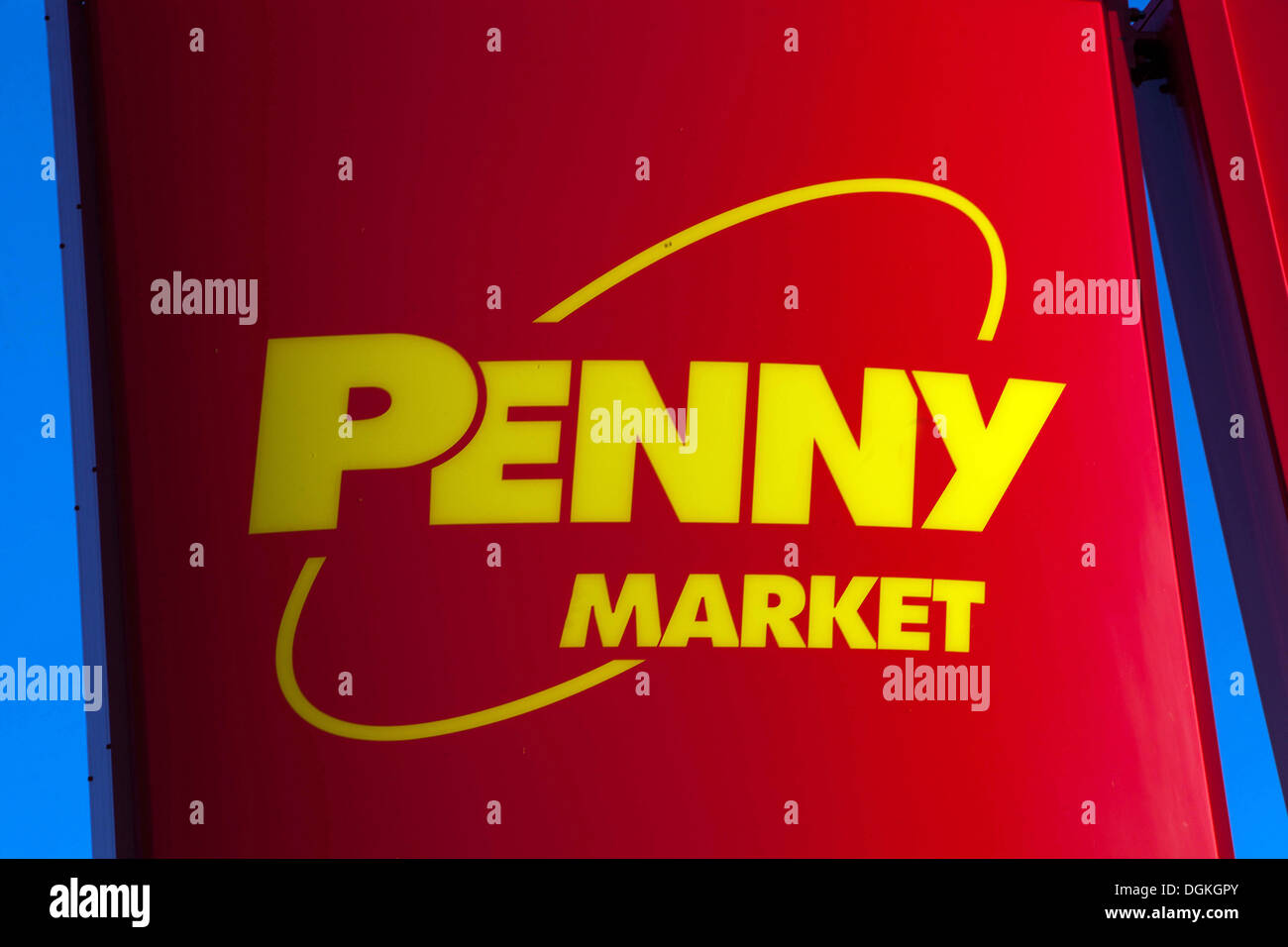 Penny Market, Logo Penny Sign Brand, Banner Prag Rabatt Tschechische Republik, Supermarkt Stockfoto